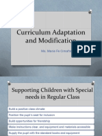 Curriculum Adaptation and Modification
