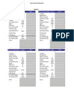 Motors Data Collection Sheet