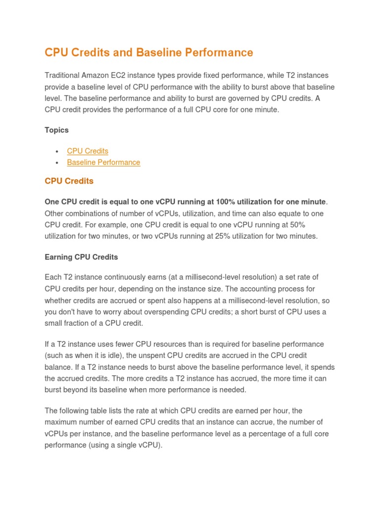 CPU Credits and Bursting Explained for Amazon EC2 T2 Instances PDF