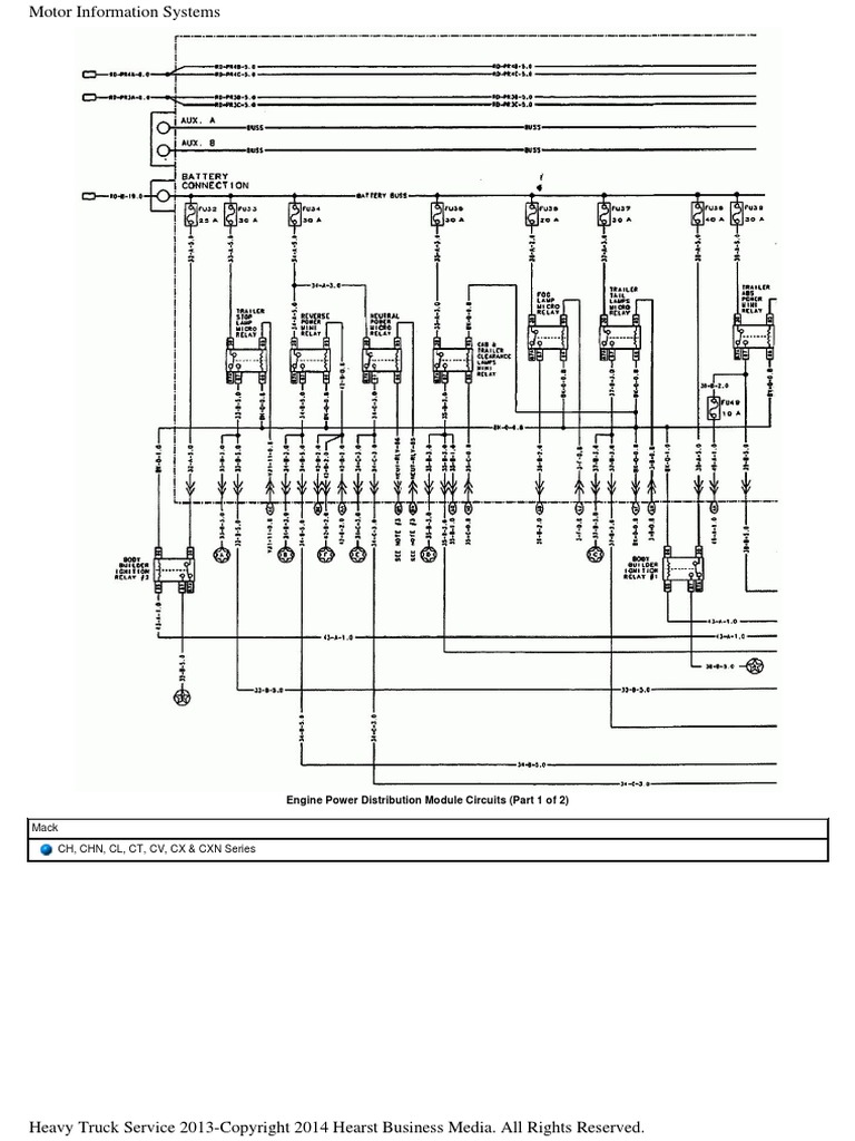 Mack Truck Power Distribution Circuits | PDF | Wheeled Vehicles ...