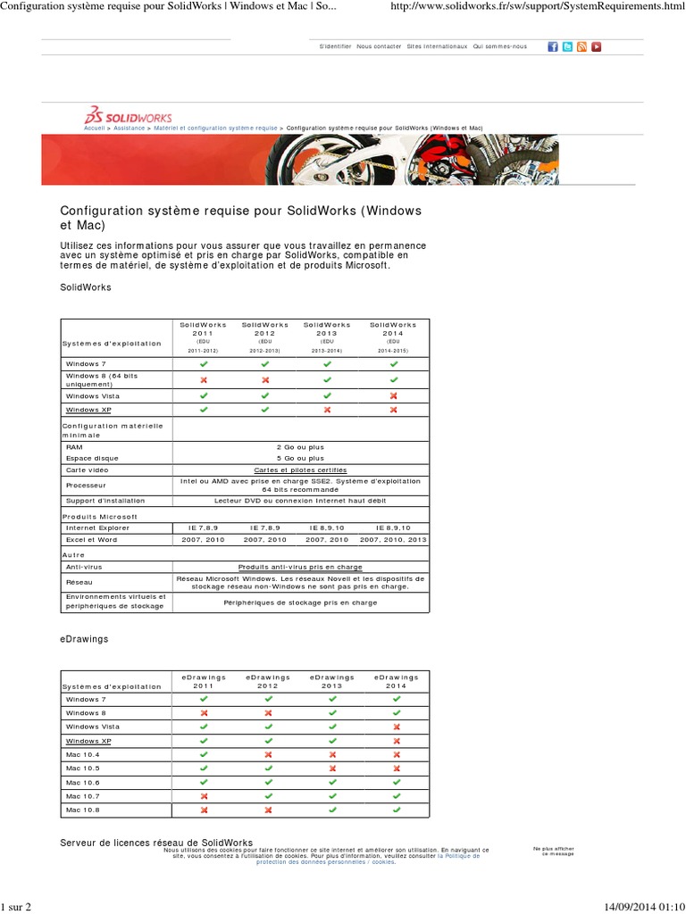 Configuration Systeme Requise Pour Solidworks Windows Et Mac Solidworks ...