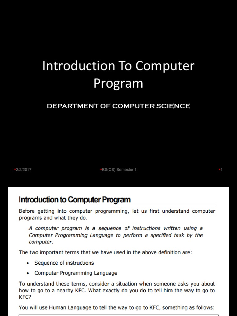 Intro To Computer Programming | PDF