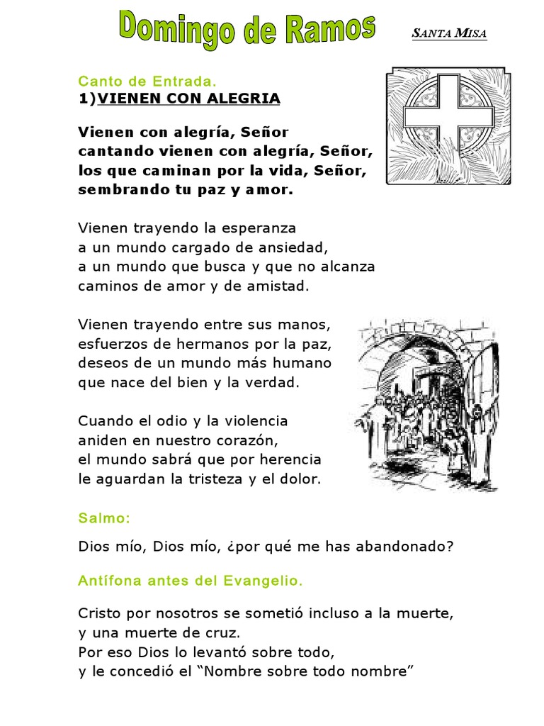 1 Vienen Con Alegria Vienen Con Alegria Senor Cantando Vienen Con Alegria Senor Los Que Caminan Por La Vida Senor Sembrando Tu Paz Y Amor Misa Liturgia Cristo Titulo scribd