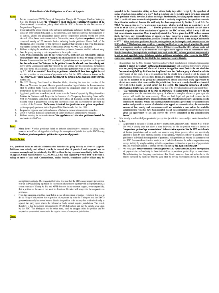 Union Bank of the Philippines vs. Court of Appeals The Importance of