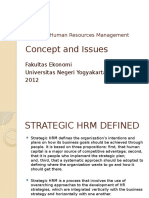 Concept and Issues: Strategic Human Resources Management