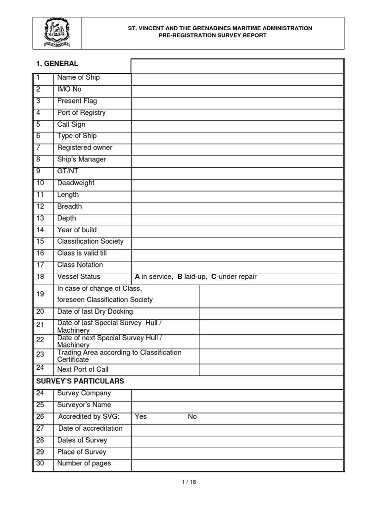 Pre Registration Survey Report | PDF | Ships | Water Transport