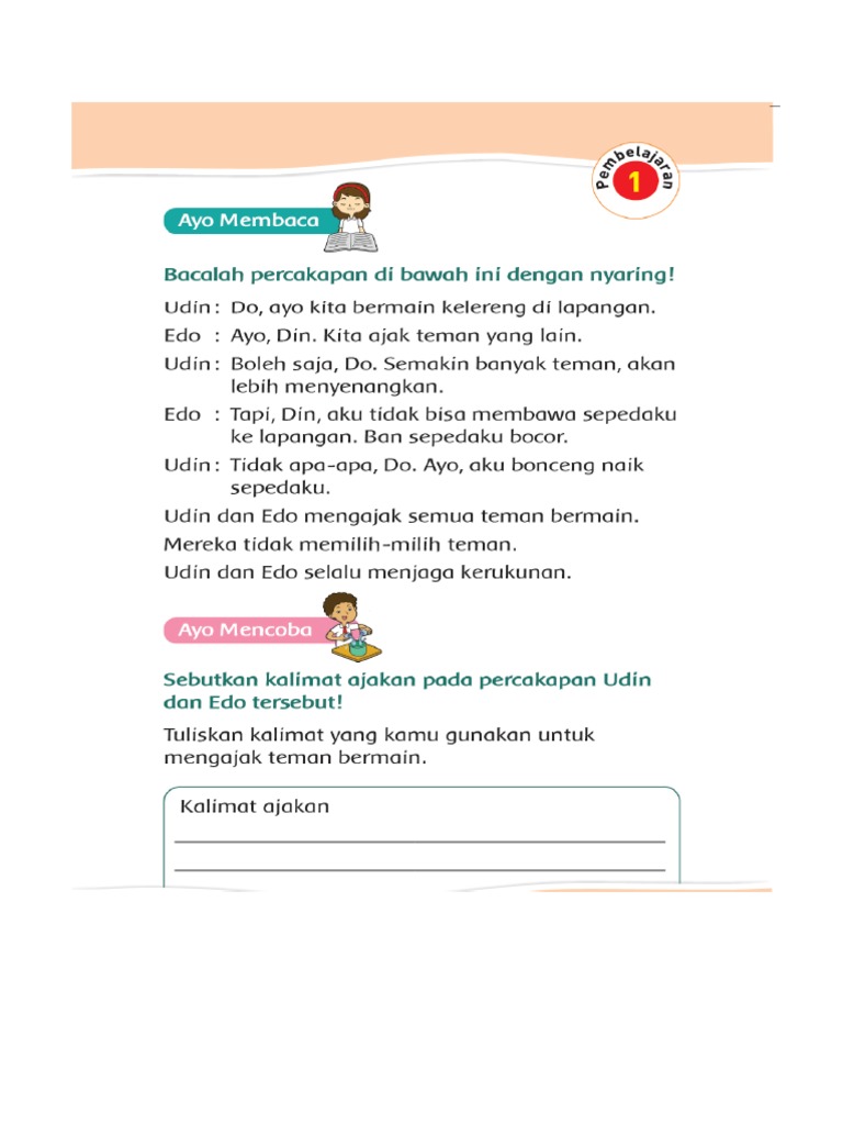 Materi B Indo Kelas 2 Kalimat Ajakan