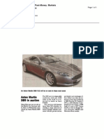 Prestige. Aston Martin - Sunday Business Post Money Markets 31.10