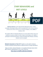 Met Levels and Fighting Sedentary Behaviors