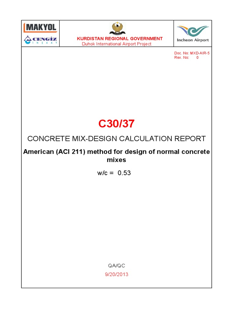 DIA C30 Concrete MixDesign Report.pdf Concrete Cement