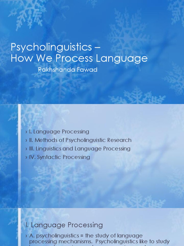 Psycholinguistics - How Our Brain Processes Language | PDF | Priming ...
