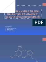 Penetapan Kadar Thiamin Dalam Tablet Vitamin b1 Secara