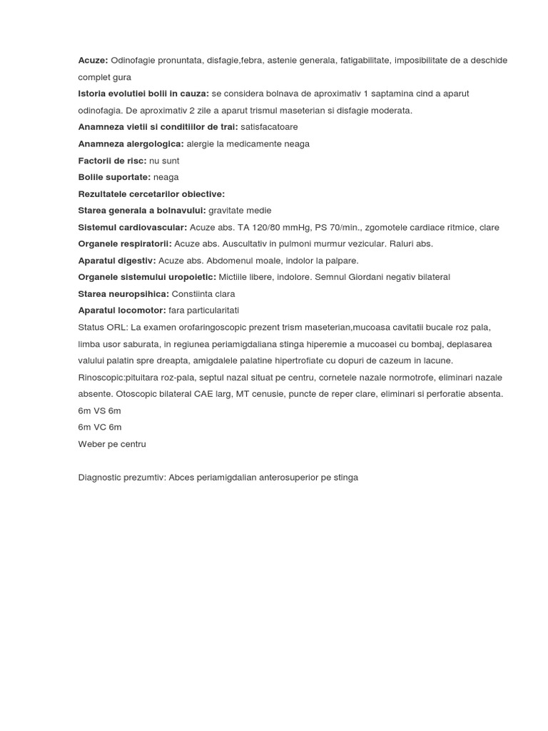 Abces Periamigdalian | PDF