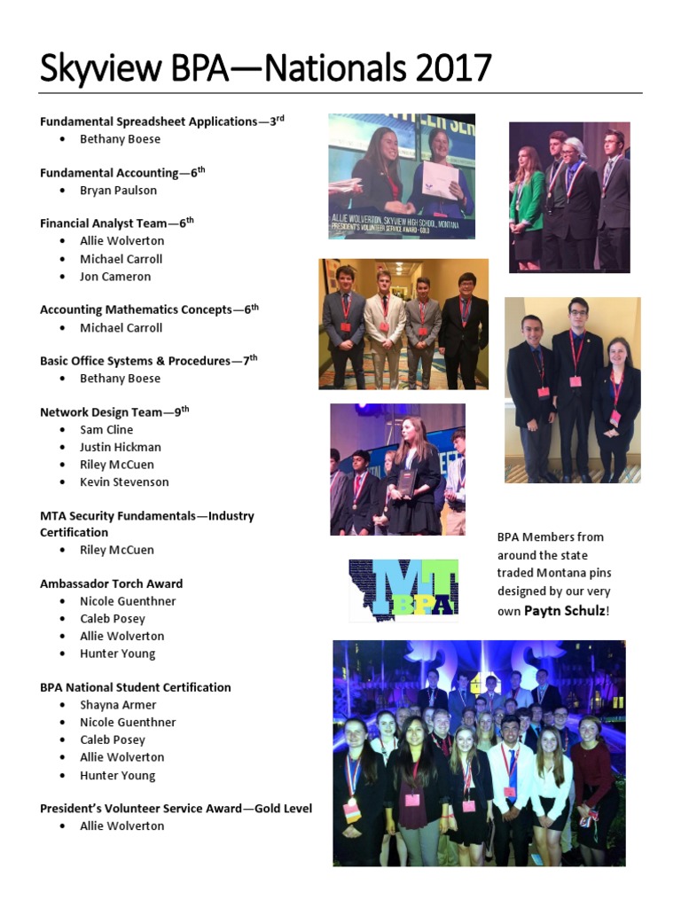 Bpa Nationals Results PDF Business