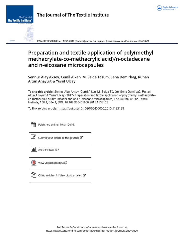 Preparation and Textile Application of Poly Methyl Methacrylate Co