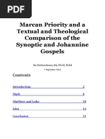 Marcan Priority and A Textual and Theological Comparison of The Synoptic and Johannine Gospels