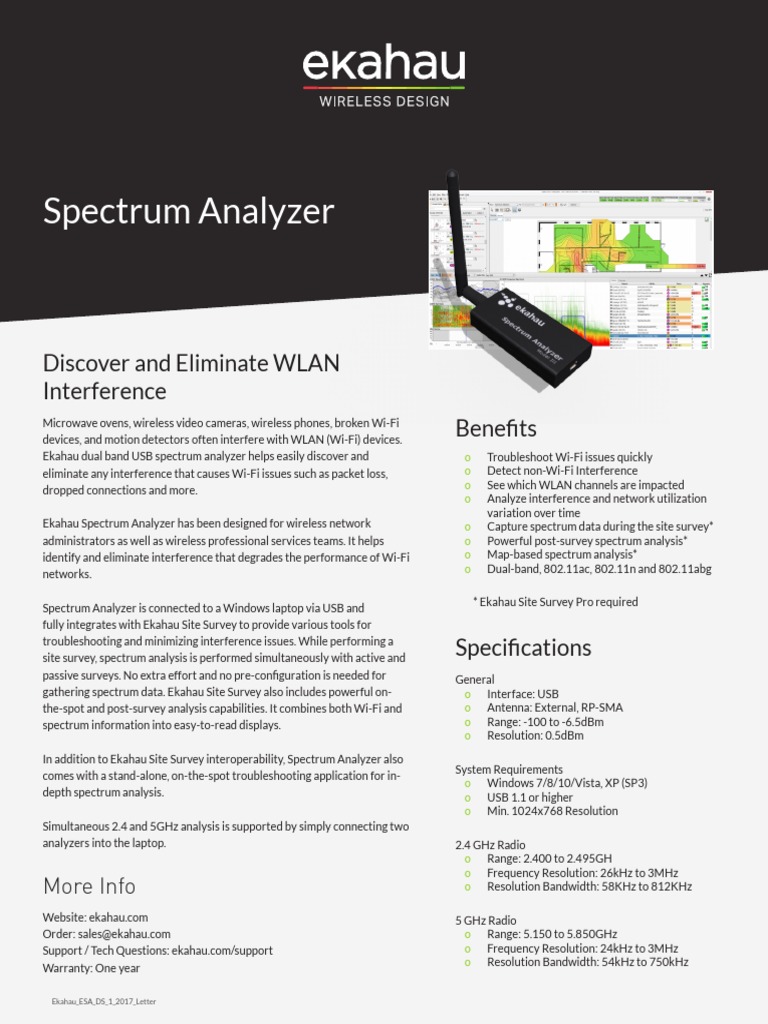 Ekahau Spectrum Analyzer DS PDF Wi Fi Ieee 802.11