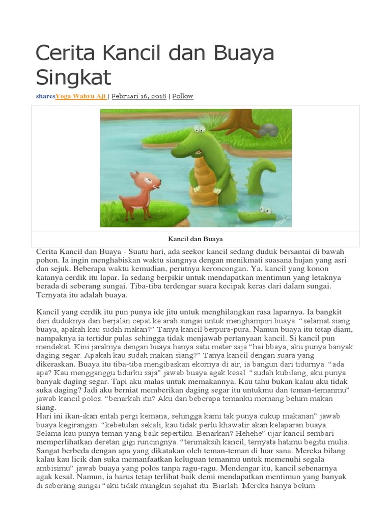 Cerita Kancil Dan Buaya Singkat Pdf