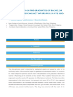 URS Pililla Psychology Graduates Tracer Study 2010-2013