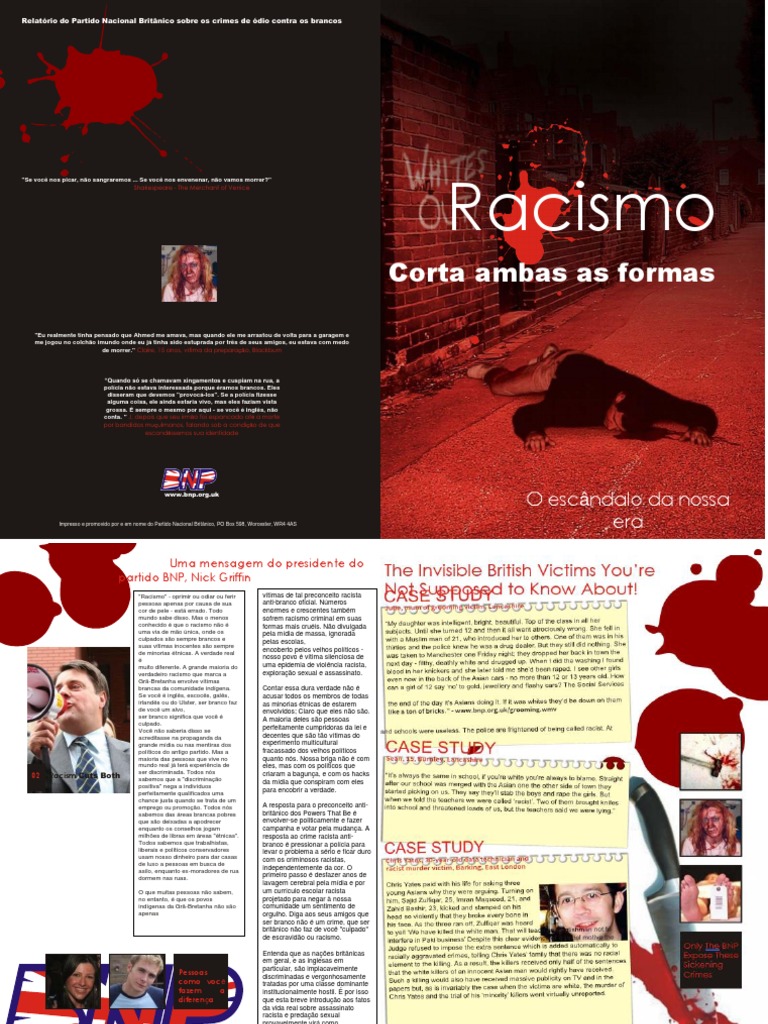 BNP Racism Leaflet Word BR | PDF | Racismo | Discriminação e Relações ...