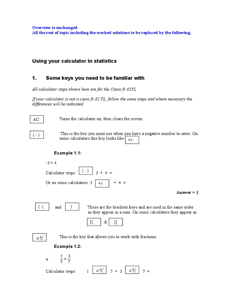 Calculator Section Rewrite PDF Calculator Standard Deviation