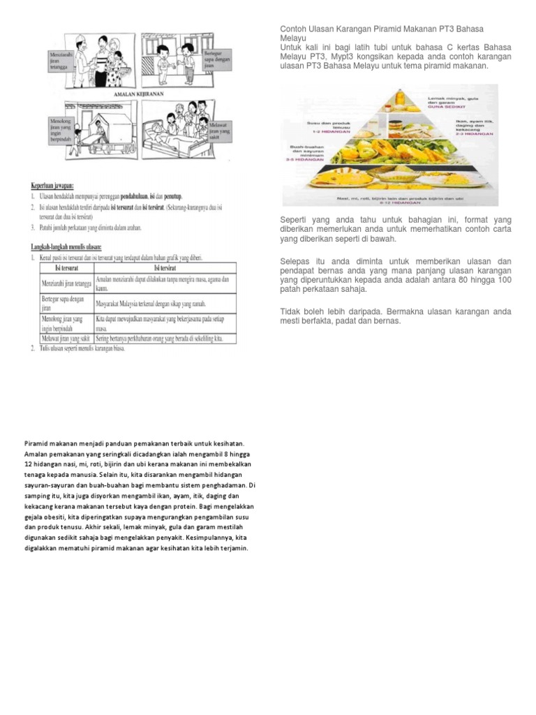 Contoh Ulasan Karangan Piramid Makanan Pt3 Bahasa Melayu Pdf