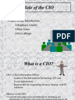 Role of The Cio: Project Group Introduction: Stephanie Gurlen Matt Jones Jen Labarge