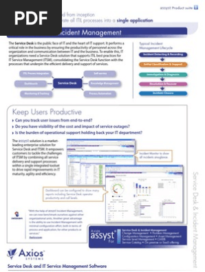 Itsm Itil Service Desk And Incident Management Product Flyer It