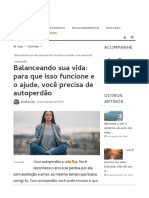 Balanceando Sua Vida - para Que Isso Funcione e o Ajude, Você PR