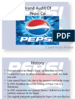 Brand Audit of Pepsi Co: BY Z.Syed Imran Ahmed