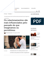 Os Relacionamentos São Mais Influenciados Pelo Passado Do Que I