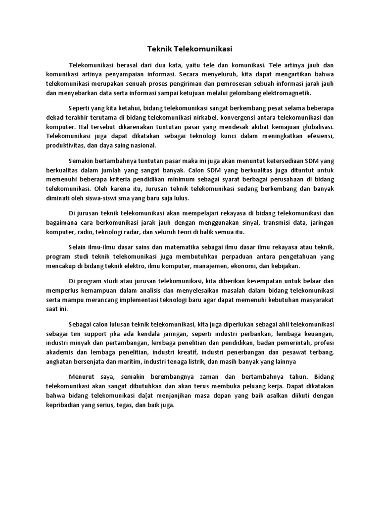 Teknik Telekomunikasi | PDF