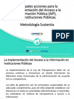 1 - Principales Acciones Para La Implementación Del Acceso a La Información Pública (AIP), En Instituciones Públicas. Metodología Sustentia