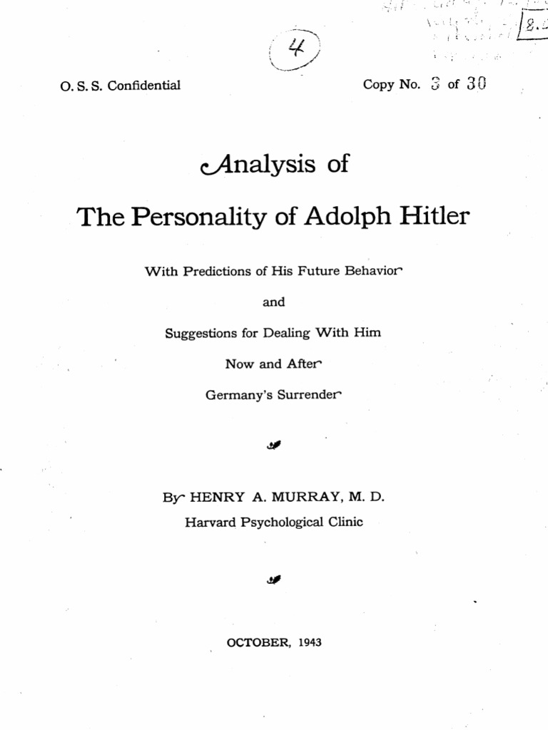 Analysis of The Personality of Adolf Hitler | PDF