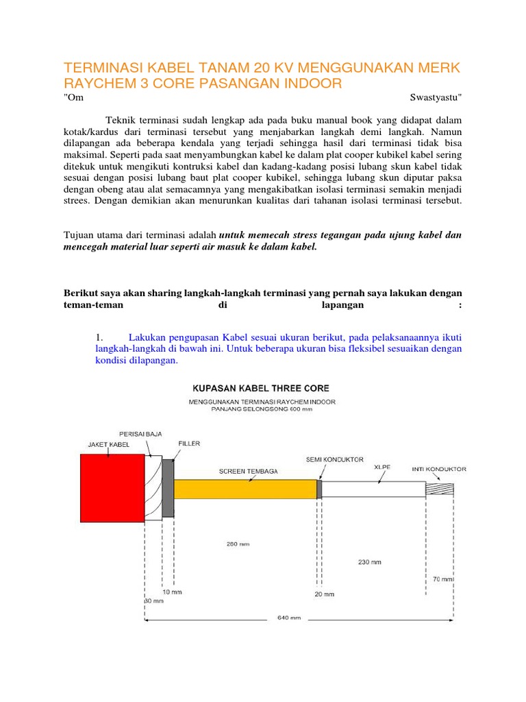 Panduan Terminasi Kabel 20 kV Raychem | PDF | Teknologi & Rekayasa