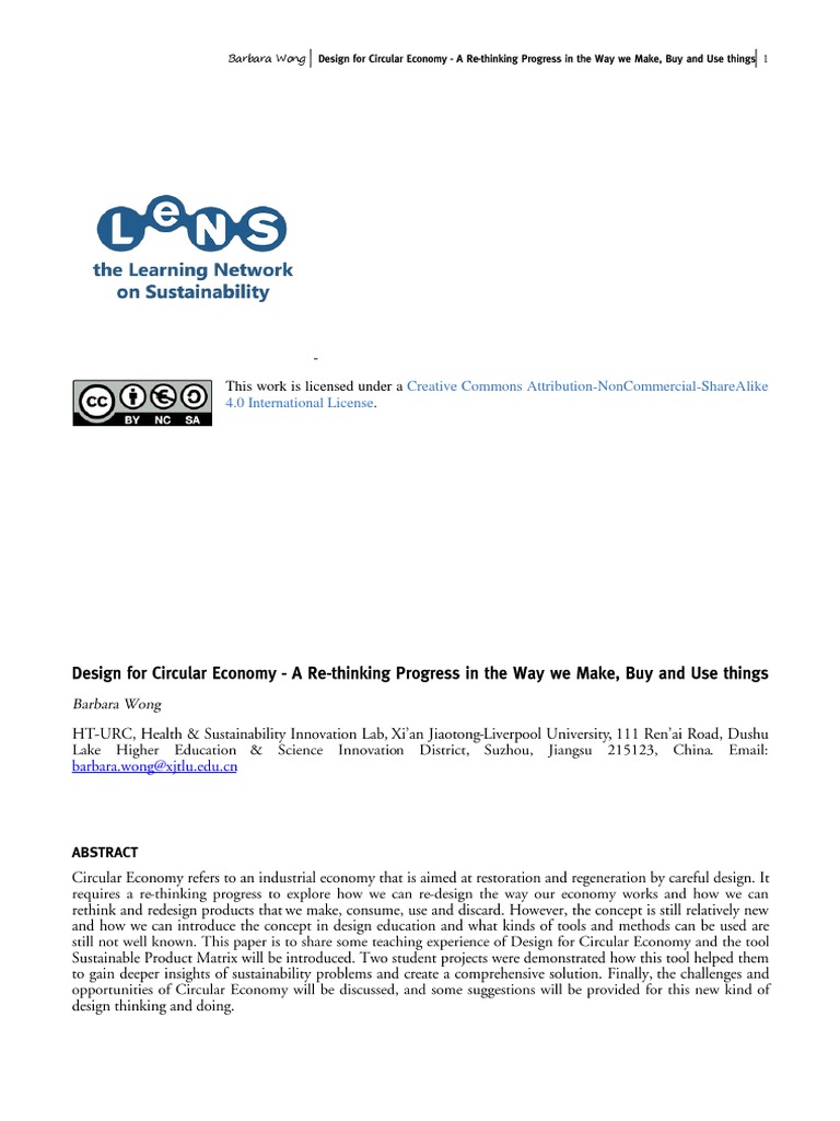 Design Method Cards for Circular Economy | PDF