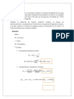 Sistema agua potable Tacachi: cálculos población, caudales, volúmenes regulación