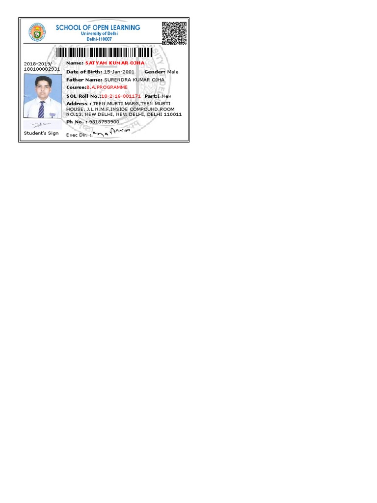 Student Profile: Satyam Kumar Ojha | PDF