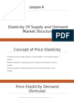 Elasticity of Supply and Demand Market Structure