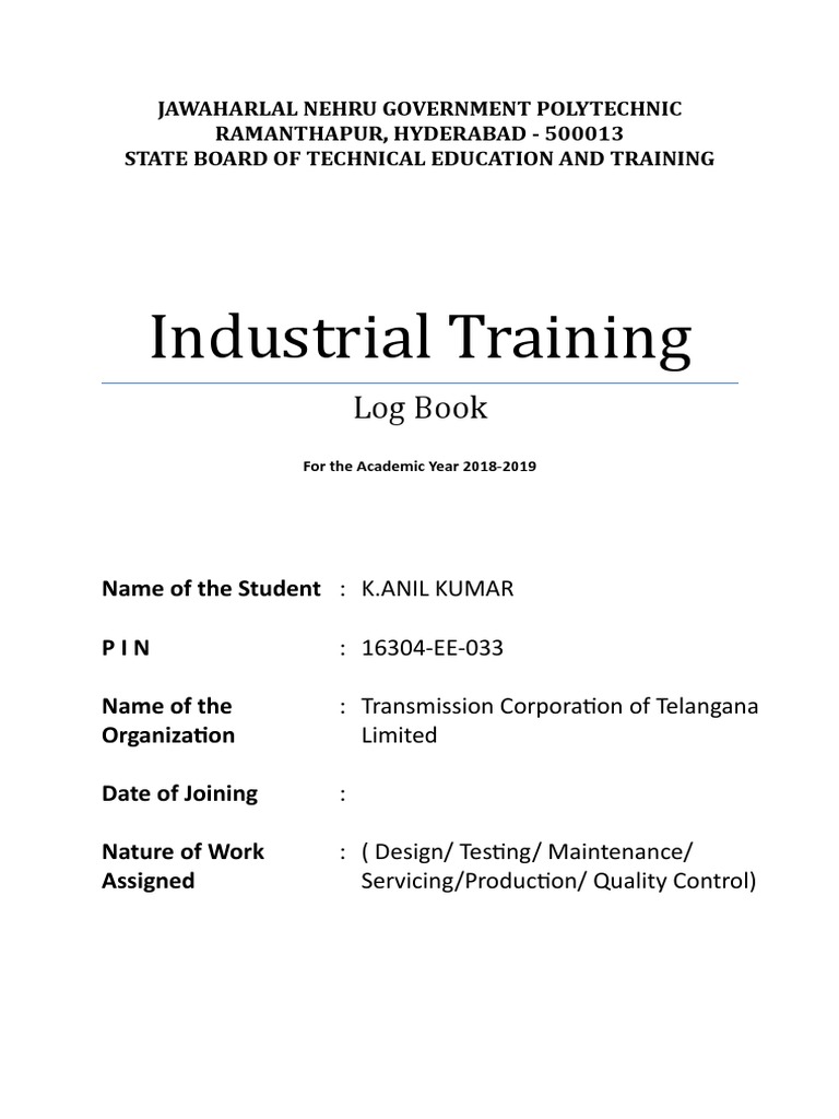 industrial-training-log-book-pdf