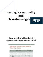 Testing For Normality and Transforming Data