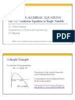Non-Linear Algebraic Equations Lec. 5.1: Nonlinear Equation in Single Variable