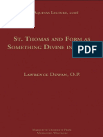 (Aquinas Lecture) Lawrence Dewan-St. Thomas and Form as Something Divine in Things-Marquette Univ Pr (2007)