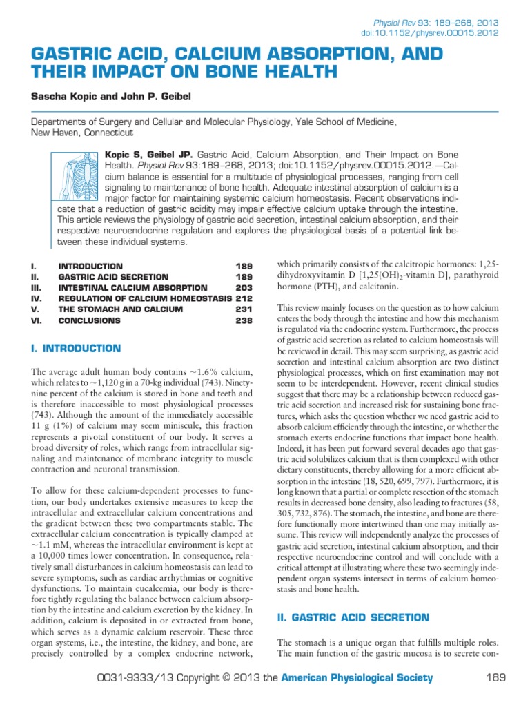 Calciu | PDF | Secretion | Stomach