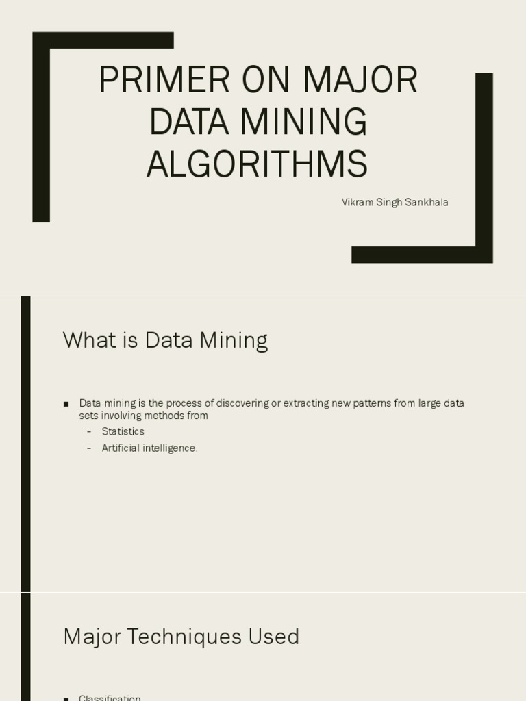 Primer On Major Data Mining Algorithms | PDF | Support Vector Machine ...