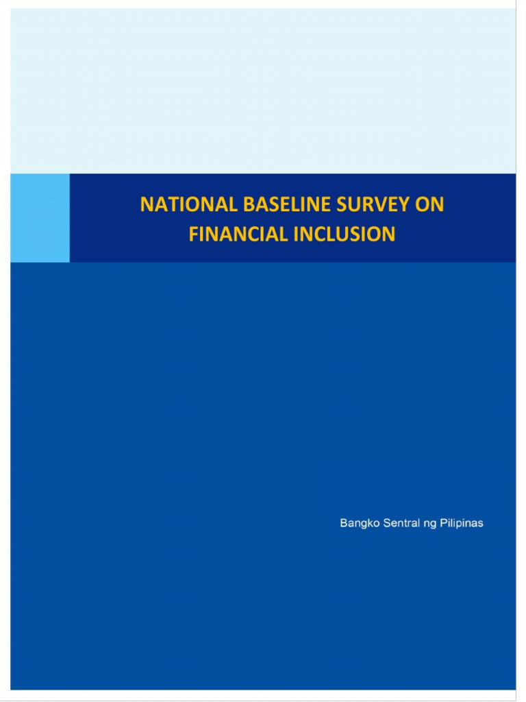 National Baseline Survey On Financial Inclusion | PDF | Microfinance | Debt