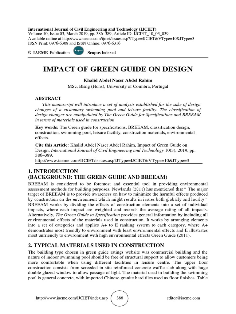 Impact of Green Guide On Design | PDF | Wall | Concrete