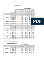 Jaydurga Décor PVT LTD Price List (Furniture Market) DATE:30-04-2018