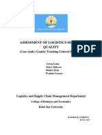 Assessment of Logistics Service Quality) : (Case Study: Gamby Teaching General Hospital