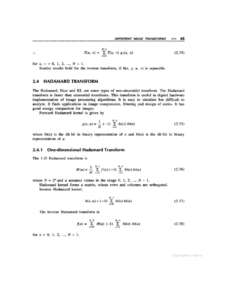 Hadamard Transform | PDF